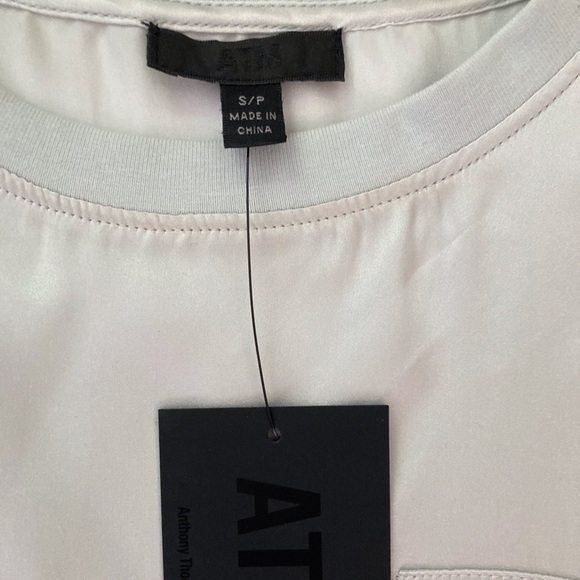 ATM Anthony Thomas Melillo Silk Charmeuse Sleeveless Blouse in Frost  NWT - Picture 5 of 7